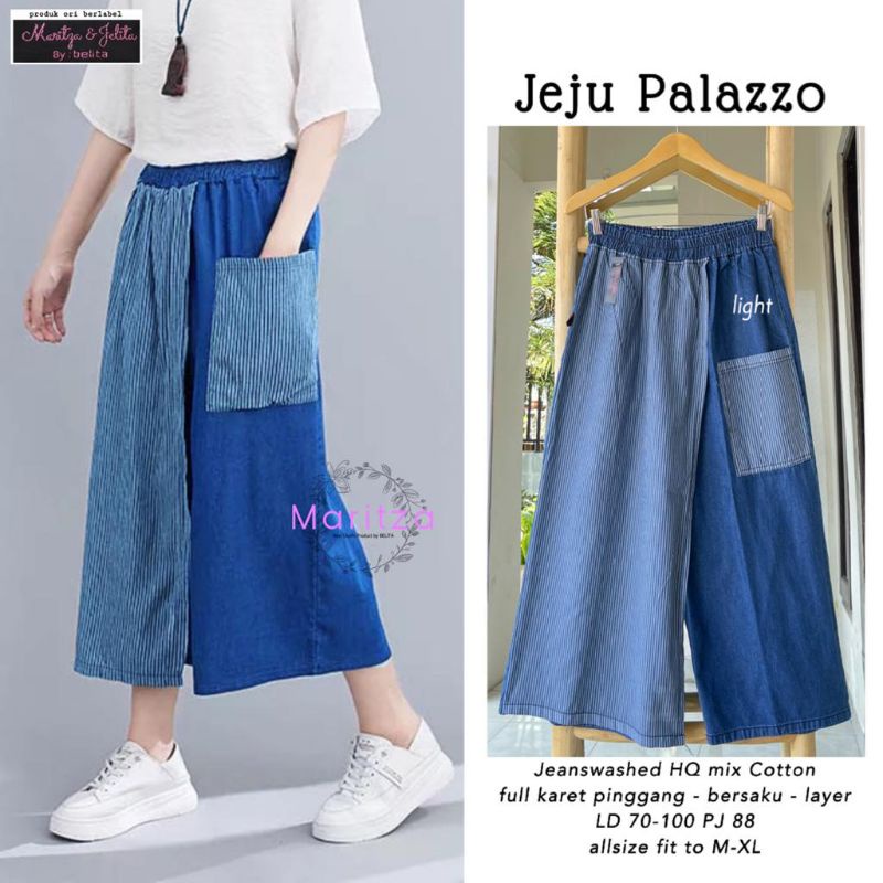 jeju palazzo celana jeans by maritza