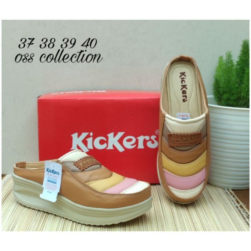 WEDGES SEPATU SLOP PELANGI KICKERS | TINGGI 5 CM