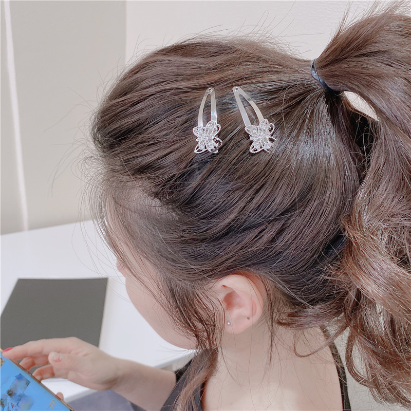 Hairpin One Word Clip Rhinestone BB Clip Korea Simple