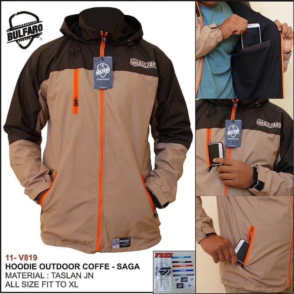 TURUN HARGA ! JAKET HOODIE PRIA ANTI AIR / JAKET PARASUT PRIA OUTDOR WATERPROOF RAPPERWEAR ORIGINAL BULFARO