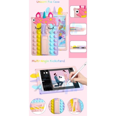 Unicorn Pop It Bubble Rainbow V Case Casing Cover Anak Kids iPad Mini 1,2,3 7.9