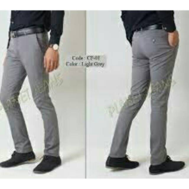 Celana formal slimfit pria grey ( abu-abu)