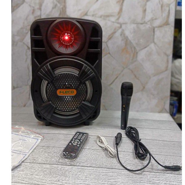 Speaker Bluetooth Karaoke Fleco F-804N 8'5 Inch (Bonus Mic+Remote)