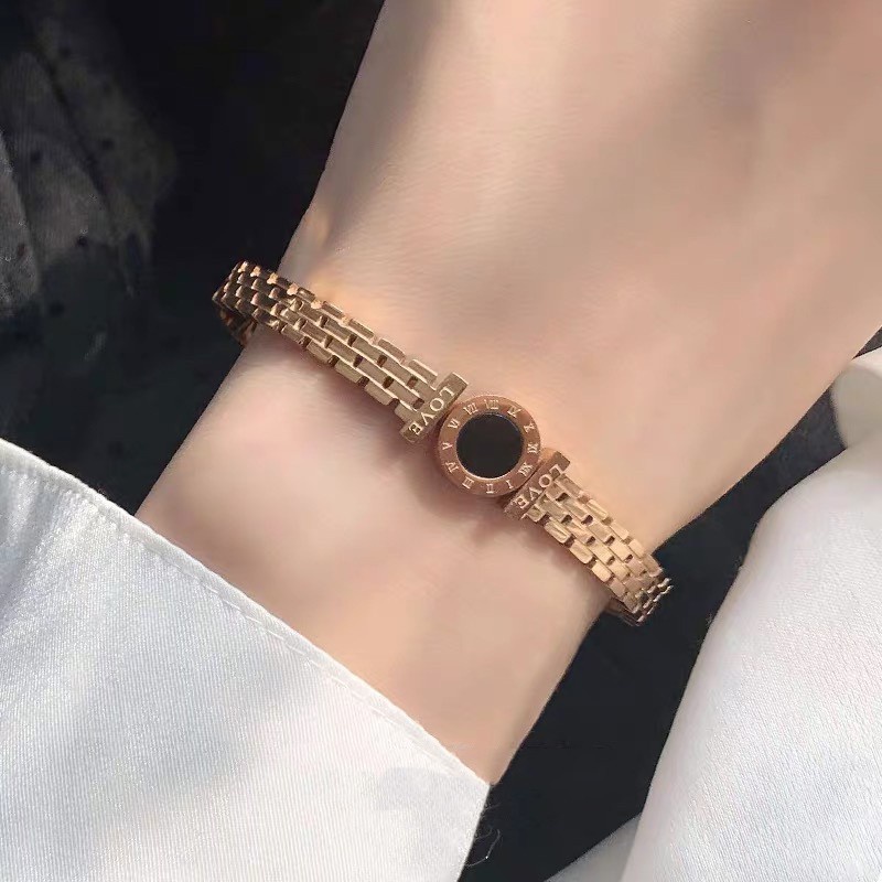 Gelang Butik Sederhana Gelang pastel Bulat Angka Romawi Untuk Pria Dan Wanita Tangan Perhiasan rose gold plated/sterling silver bracelet Untuk Wanita