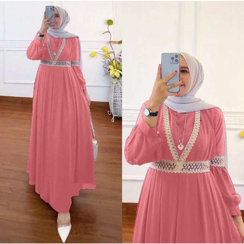 Gamis Rebula Syari kerudung (+Khimar) / Gamis Wanita / Gamis Syari / Gamis Remaja / Gamis Syari Set 