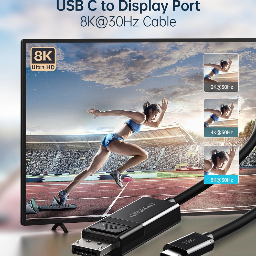 CHOETECH Kabel USB Type C to Display Port 8K 30Hz 1.8M - XCP-1803 - Black