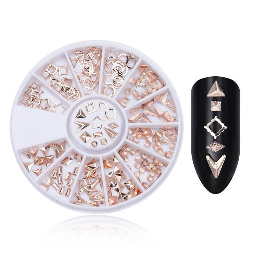 Timekey 12 Sekat / Kotak Hiasan Kuku Rivet / Mutiara / Berlian Imitasi Bahan Alloy Untuk Nail Art A7K8