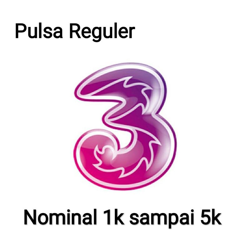 Three Tri Pulsa Reguler Nominal 1k - 5k Murah GRATIS ONGKIR