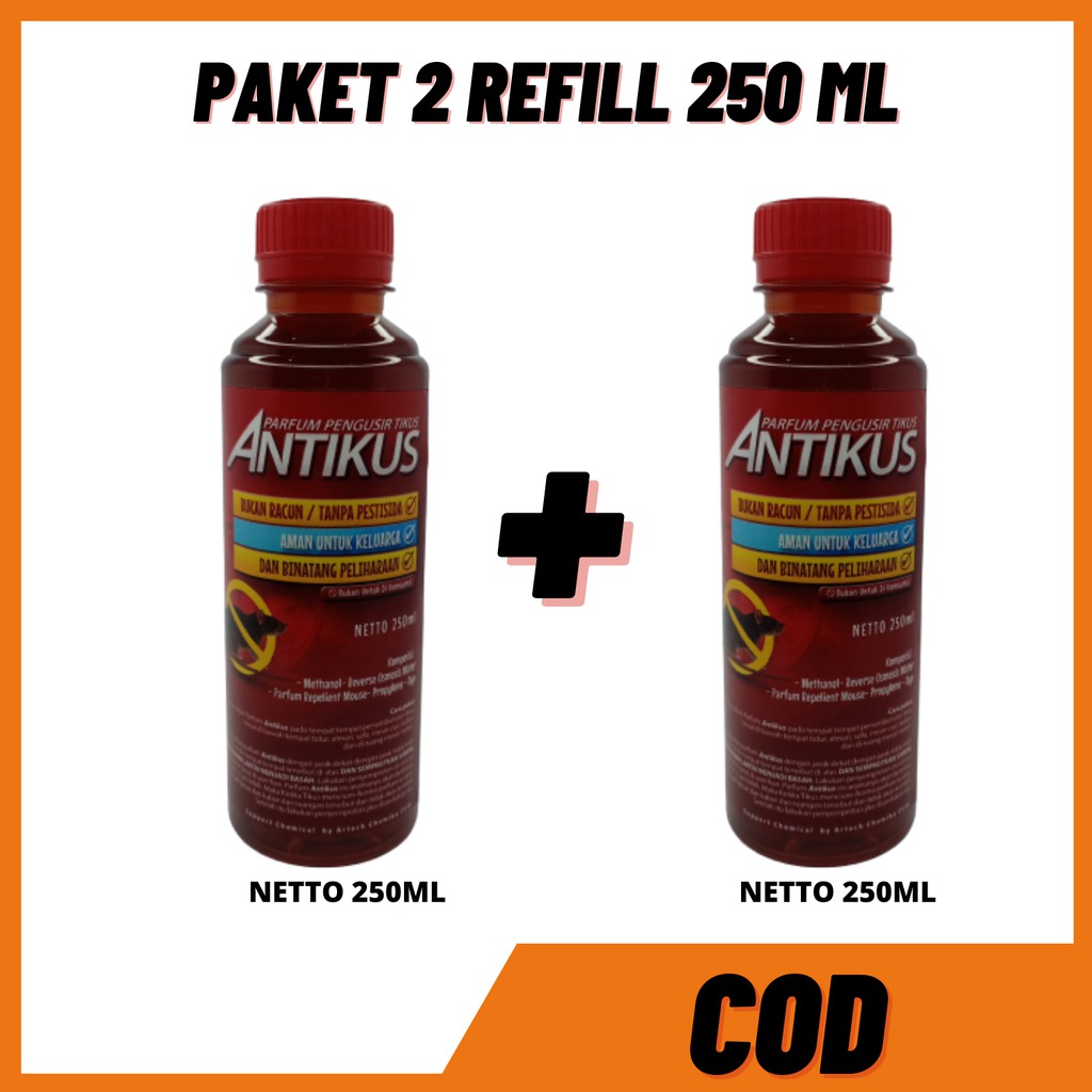 PROMO PAKET ANTIKUS REFILL 250ML/PAKET PROMO PENGUSIR TIKUS ISI ULANG BONUS RACUN TIKUS