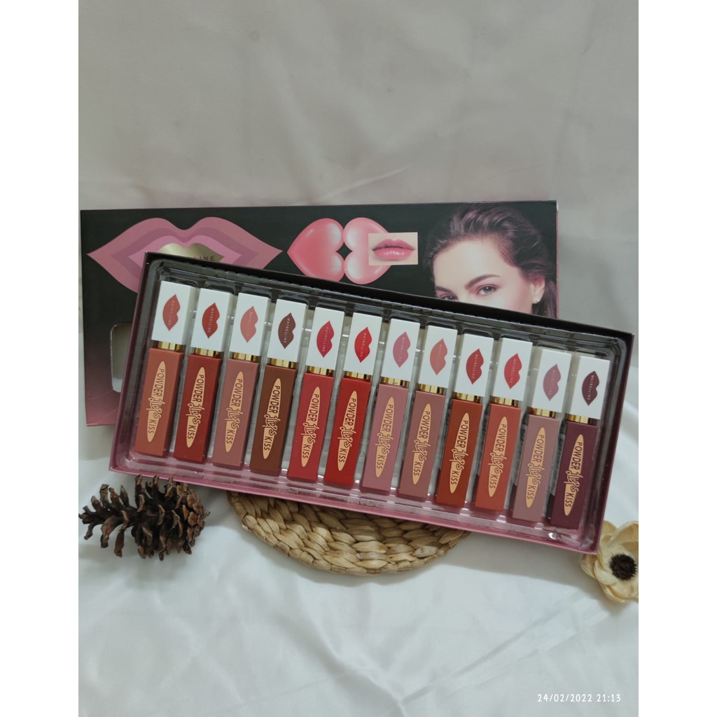 1 BOX/ PAPAN ISI 12/Maybelline New Lipcream Matte Lipgloss Barcode POLOS/MOTIF