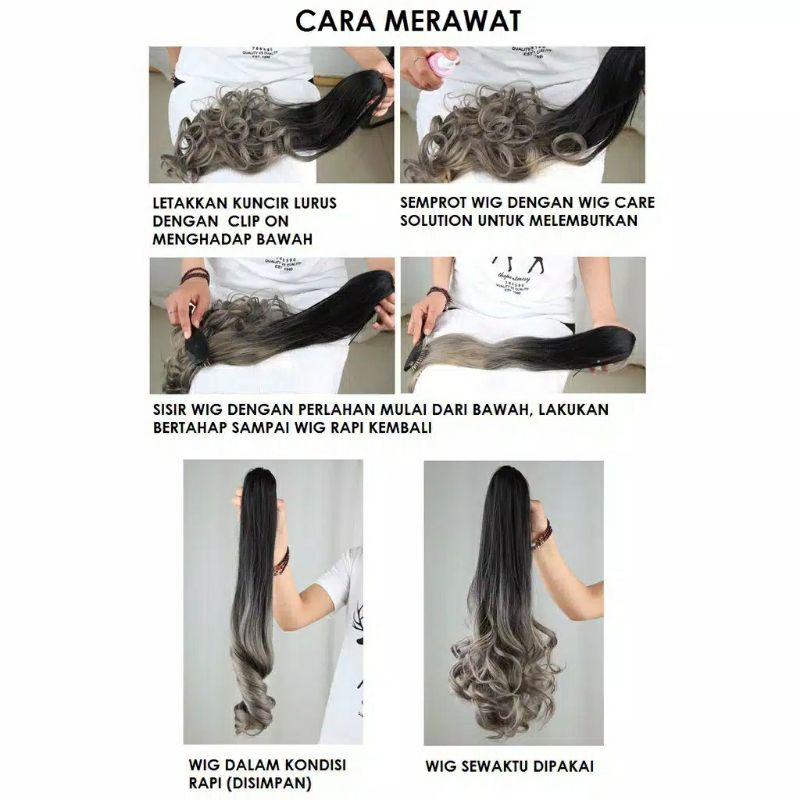 Ponytail Ombre Tali Pita dan Jepit