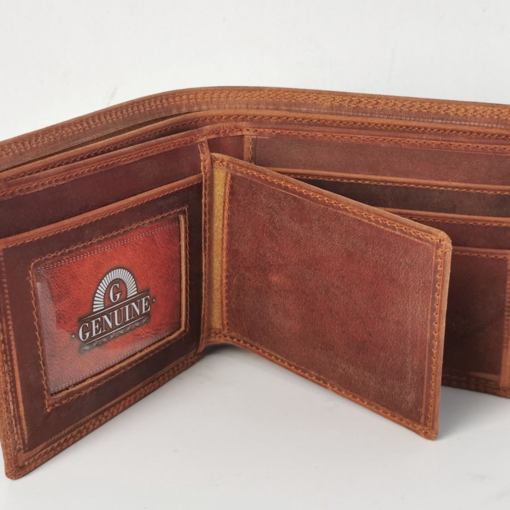 DOmpet Pria kulit asli Crazy horse Grade AA type Floki Cardano