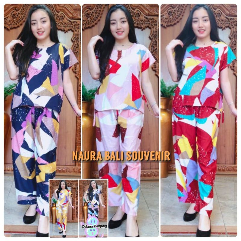 Setelan Celana Panjang One Set Piyama Bali Ethnic Batik