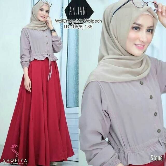 ANJANI DRESS gamis muslim terbaru amanah fashion