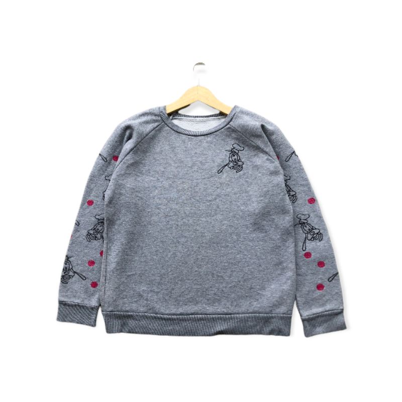 SWEATER SWEATSHIRT Crewneck abu abu taped bordir #cnyl144 ORIGINAL SECOND ASLI ORI BEKAS BRAND