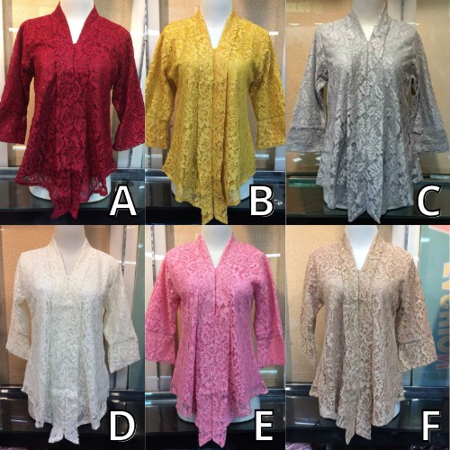Kebaya Modern Brukat Atasan Kebaya Kutu Baru Floy Brokat Warna Dusty Pink Dan Lainnya