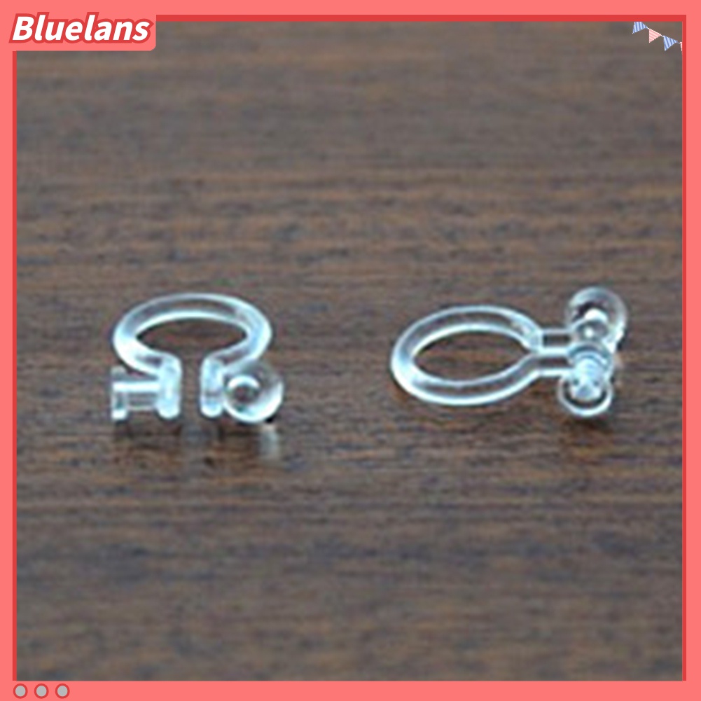 10pcs Anting Klip Telinga Bentuk U Transparan Ukuran 0.7 / 0.9mm Untuk Perhiasan