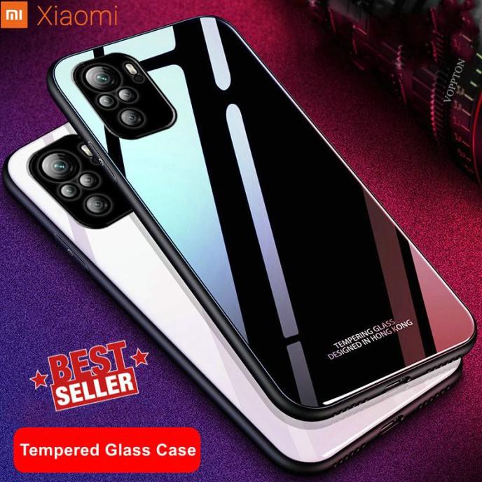 Case Xiaomi Poco F3 Glass Case Hard Tempered Backdoor Case Miror Mhs-1429