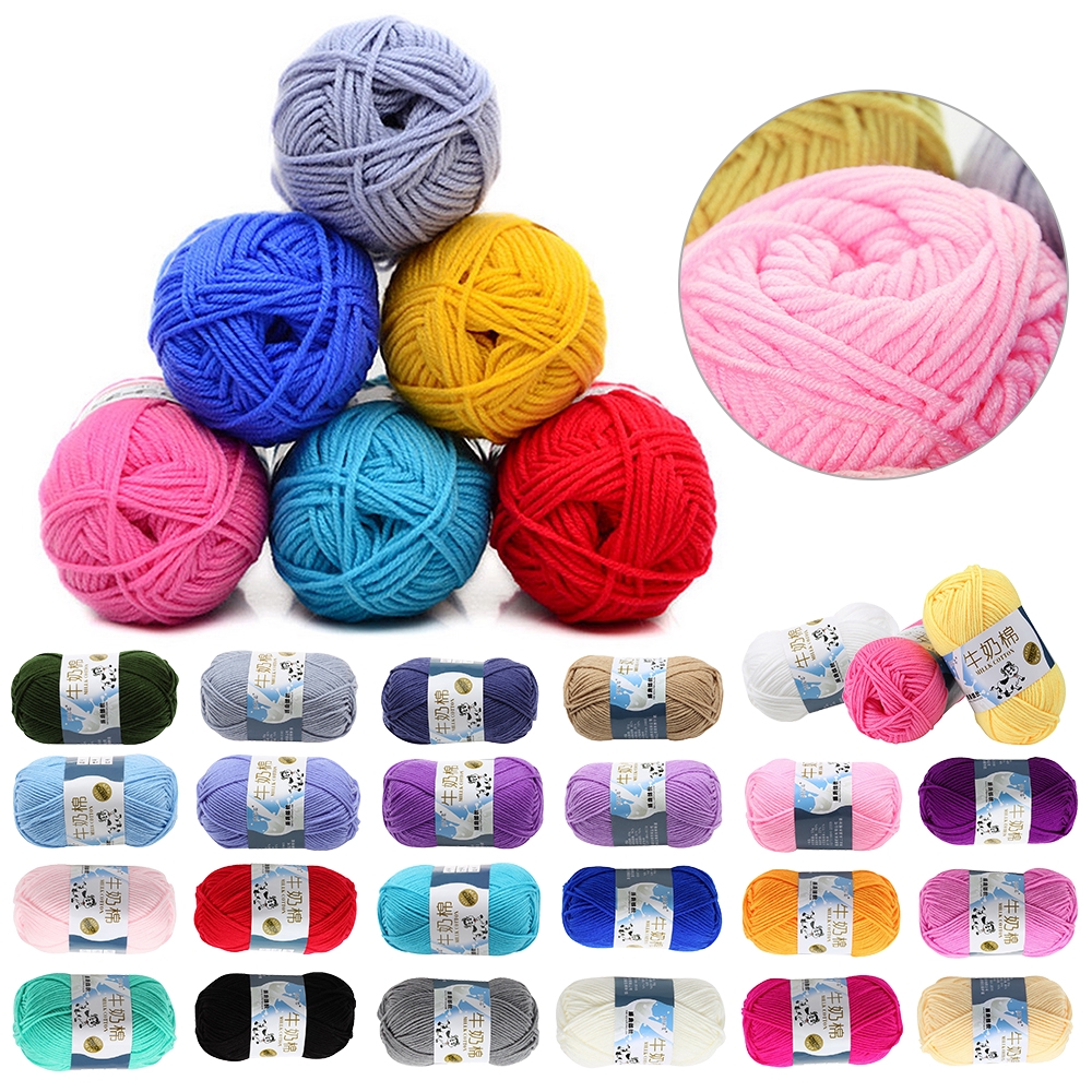 HOT SALE Benang Wol 50gr Knitting Rajut Katun Susu milk HOT SALE Benang Wol 50gr Knitting Rajut Katun Susu milk