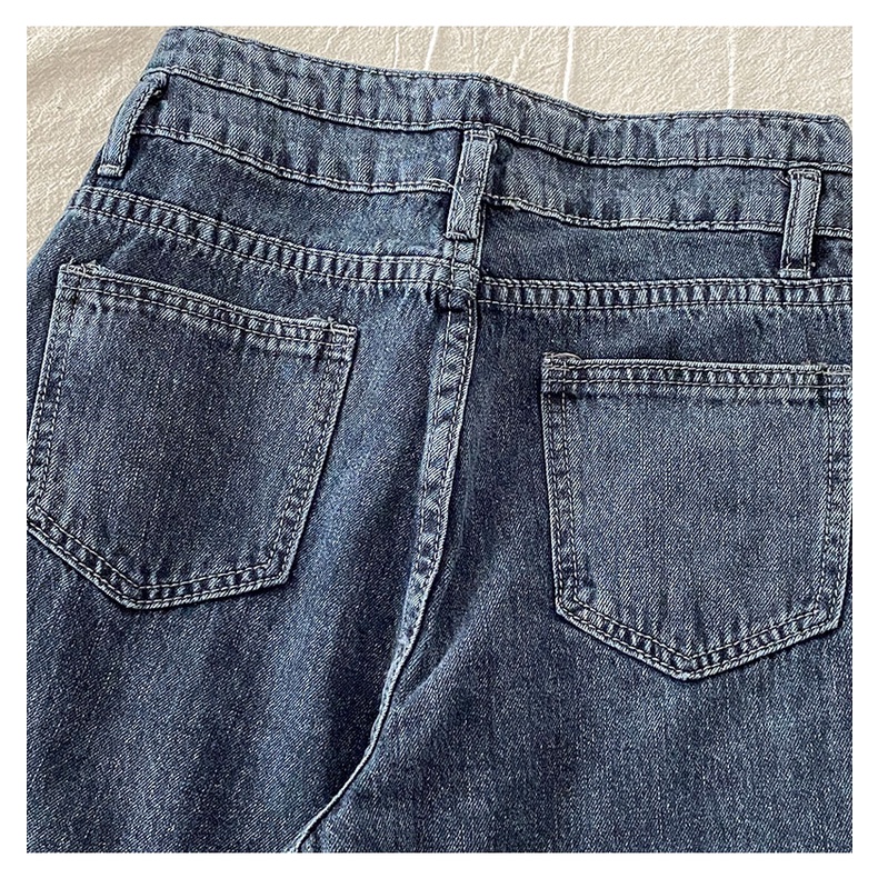 New Korean Style Highwaist Kulot Celana Jeans Wanita(Desain dua tombol)