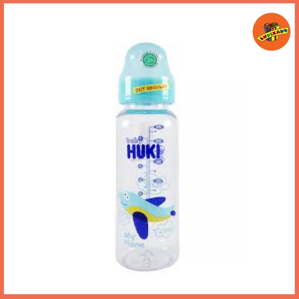 BABY HUKI ROUND BOTTLE with REGULAR NIPPLE 240ml - Botol Susu Bayi 240ml