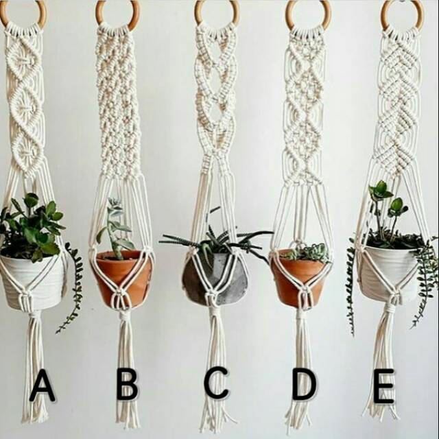 READY STOK) macrame pot gantung/ Macrame plant hanger ( POT 050)