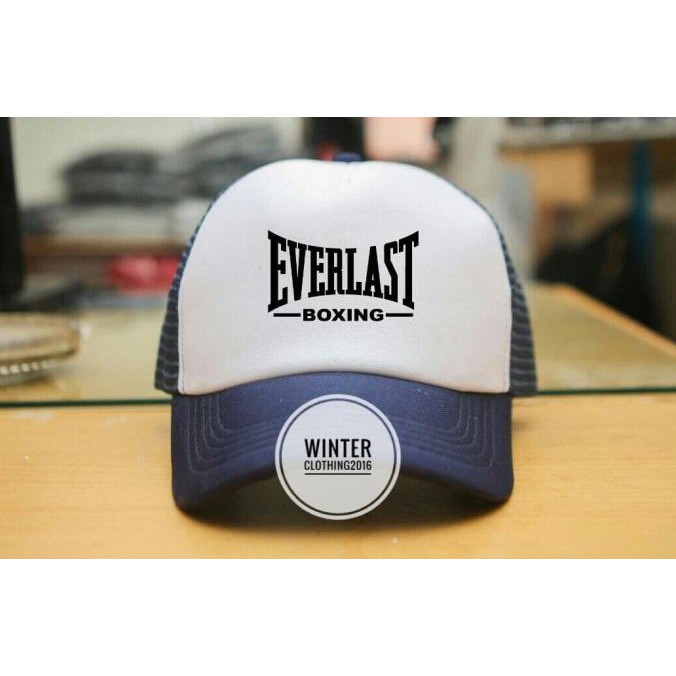 Dijual Topi Trucker(Jaring-Jaring) Everlast Boxing,Putih-Biru Limited