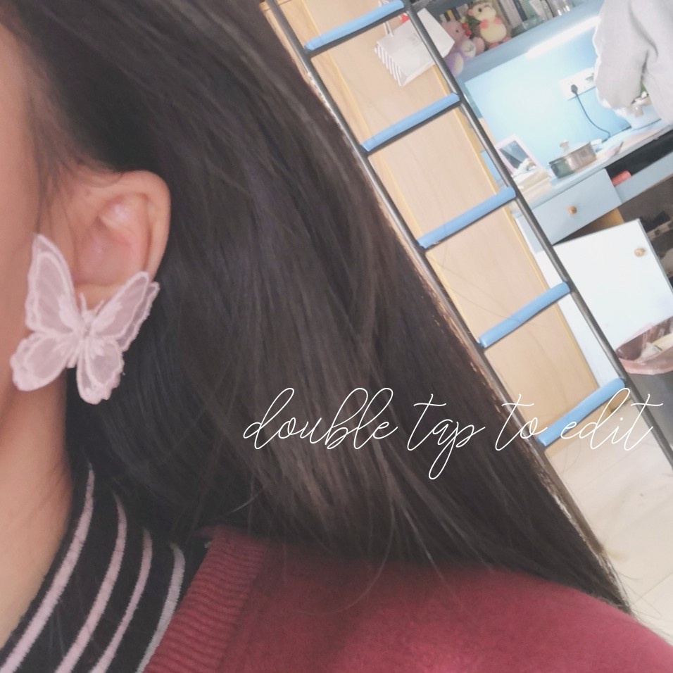 Anting Stud Desain Kupu-Kupu Renda Hitam Putih Gaya Vintage Bohemian Untuk Wanita