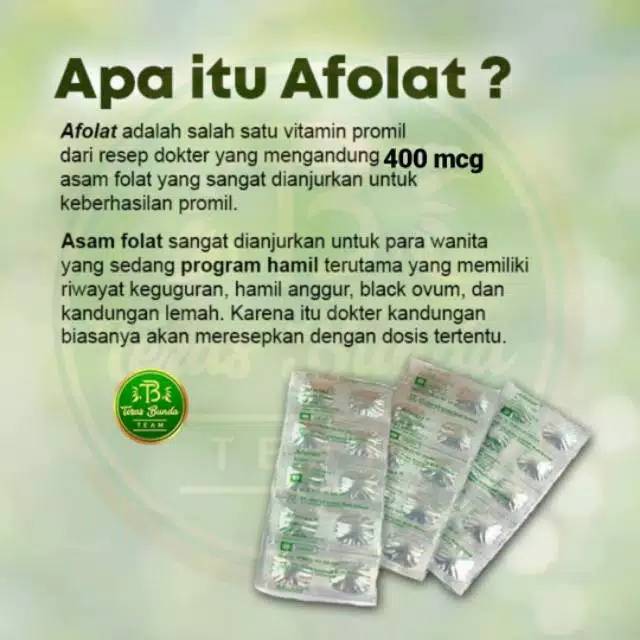 1 Box (100 tablet) Afolat Asam Folat Promil 400mcg - Vitamin Program Hamil dan Menyusui