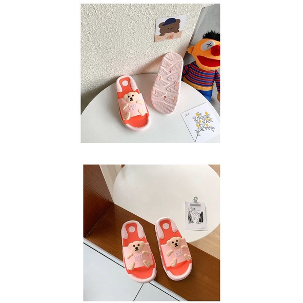 [littlecrab] Sandal Anak Lucky Bears Colorful Kids Sandals High Quality Cute Teddy Bear Sandal Selop Anak Berkualitas Sandal Selop Motif Beruang Teddy Lucu Unik Biru Pink Kuning Biru Anti Slip Korean Style