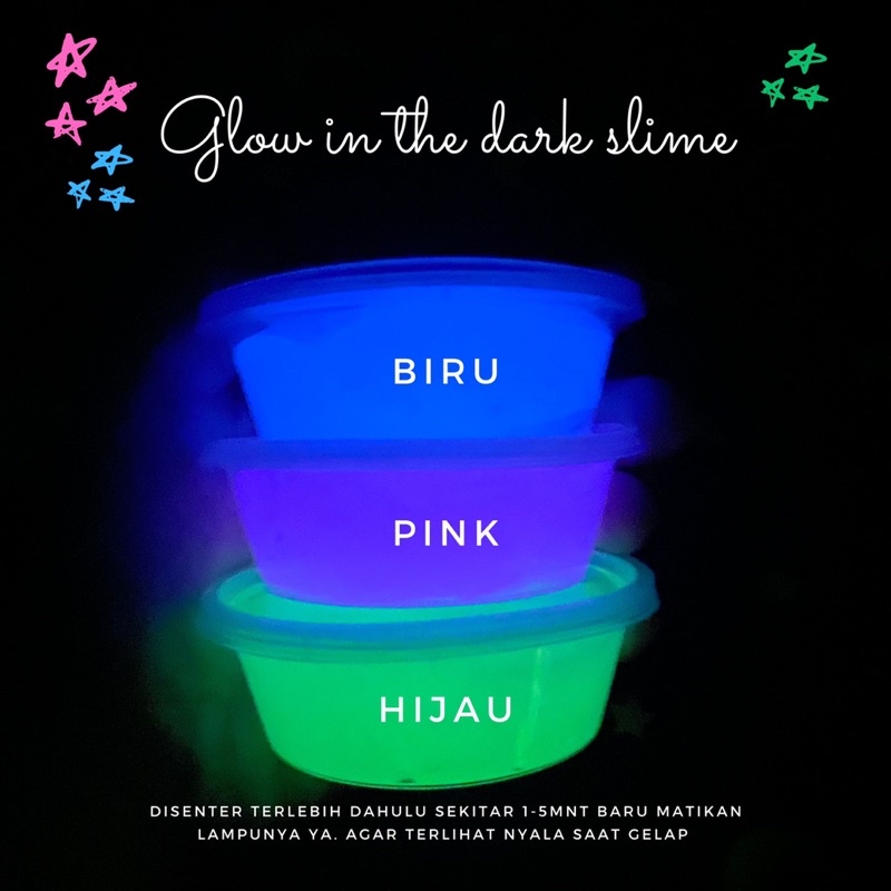Glow in the dark slime Murah 50cc