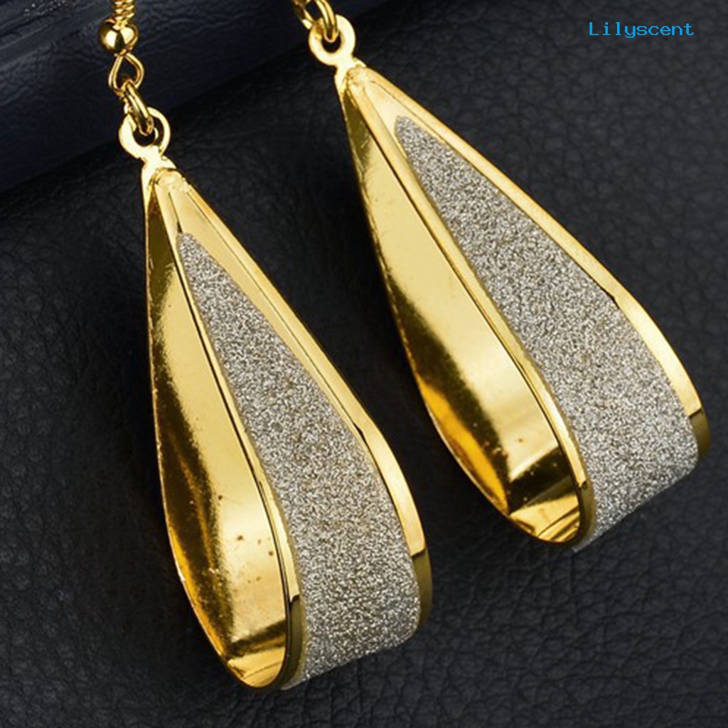 Anting Kait Bentuk Tetesan Air Model Hollow Bahan Alloy Untuk Pesta Pernikahan