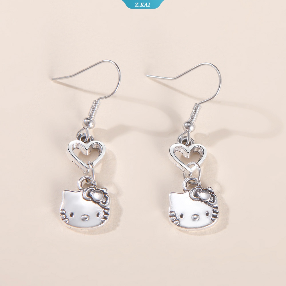 Sanrio Anting Tusuk + Kalung Wanita Desain Hello Kitty Untuk Pesta / Hadiah Ulang Tahun