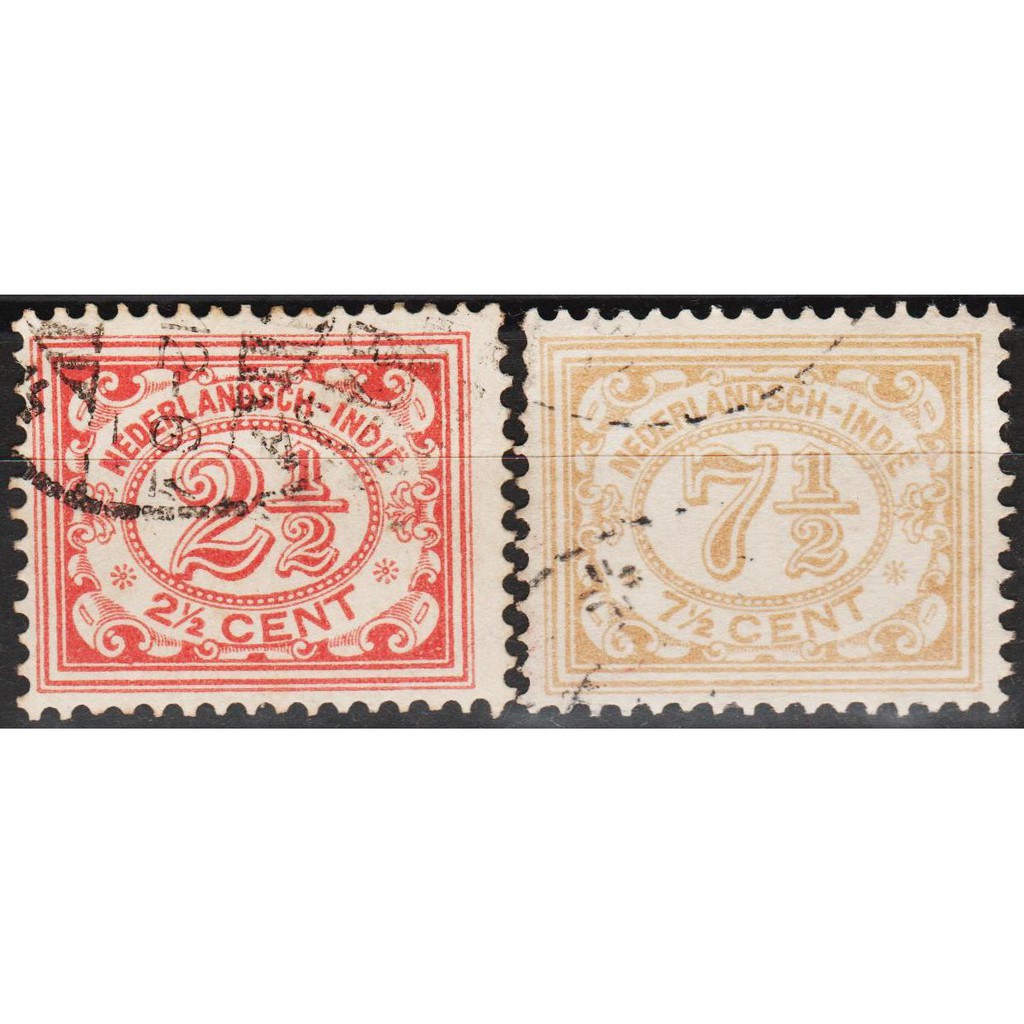 

Perangko Filateli #F36 - Netherlands Indies FU 2v 1930 Numeral