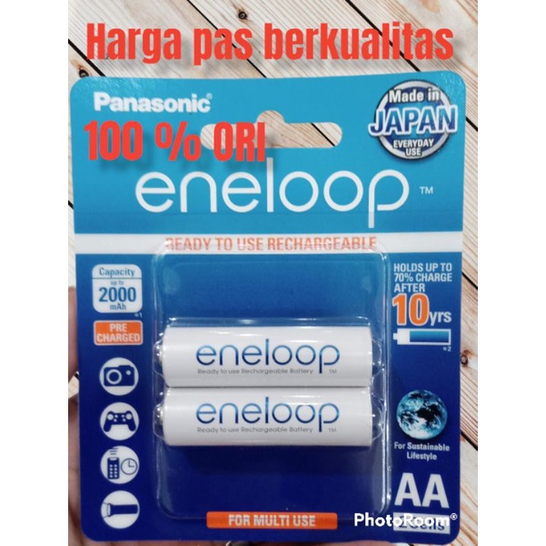 Battery Panasonic Eneloop AA isi 2pc - Batu baterai batere cas A2 2bh Original