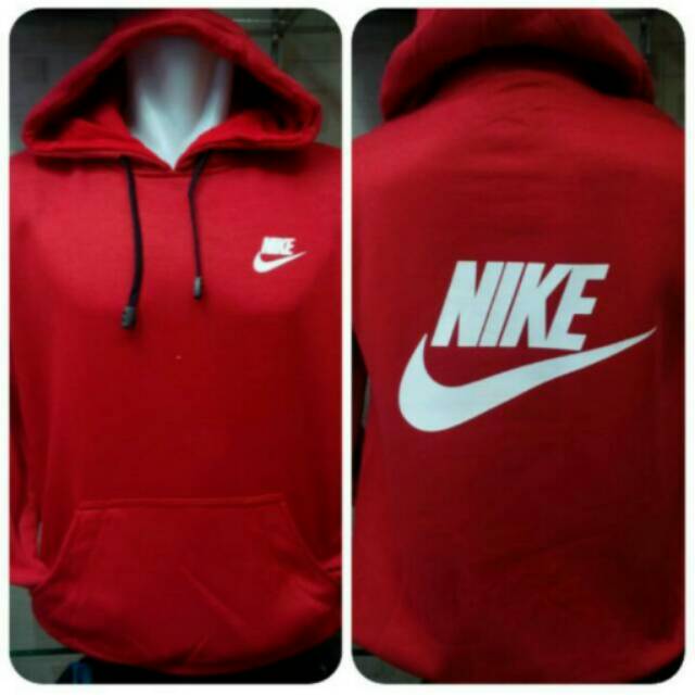 Jaket hoodie Nike warna merah terbaru