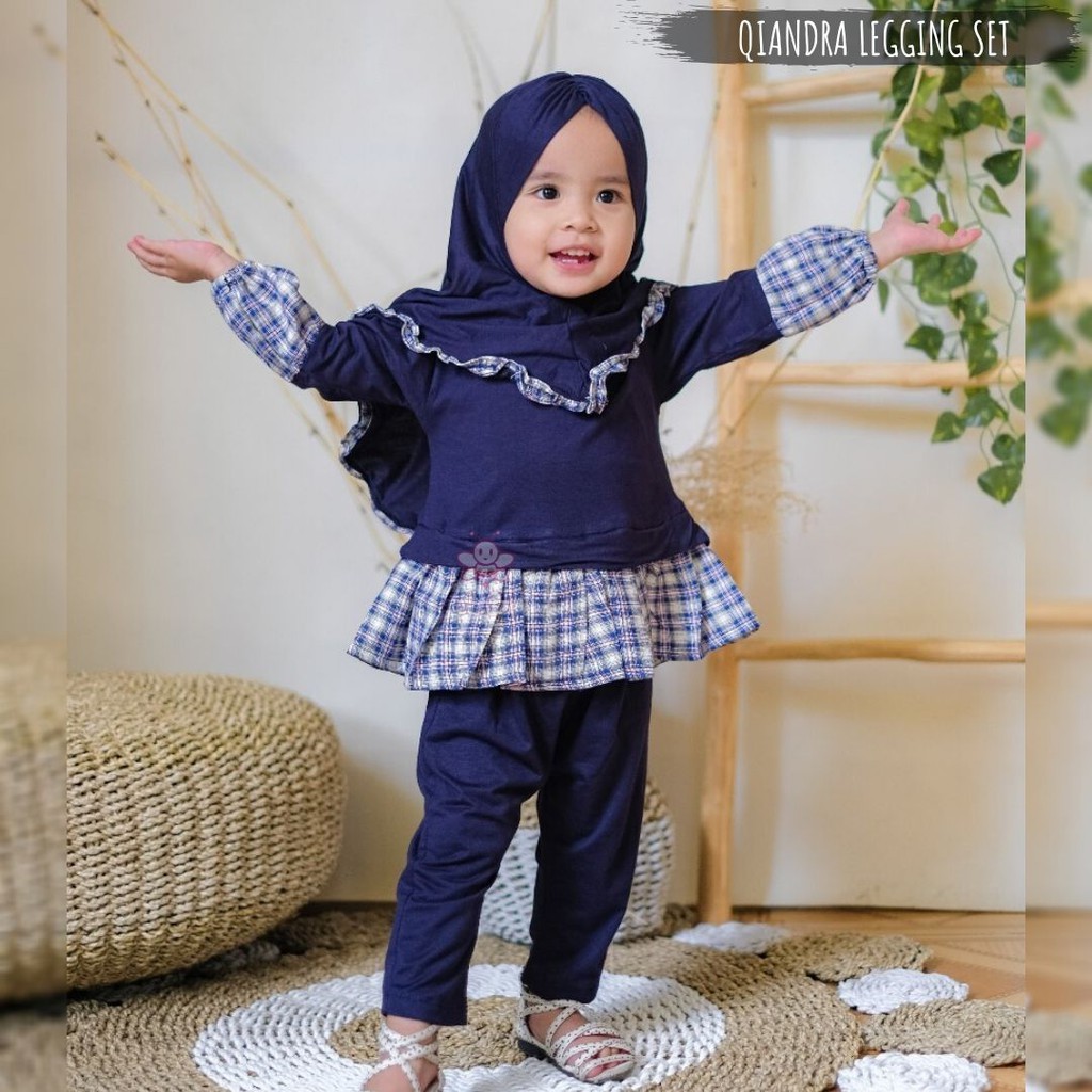 Baju Muslim Anak Perempuan - Setelan Baju Muslim Anak Perempuan - Gamis Kaos Anak  - Qiandra