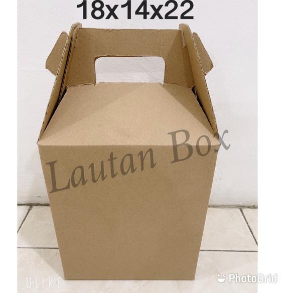 

Beesst Produck Gable box - dus die cut 18x14x22 cm handle murah kotak makan Gable box - dus souvenir