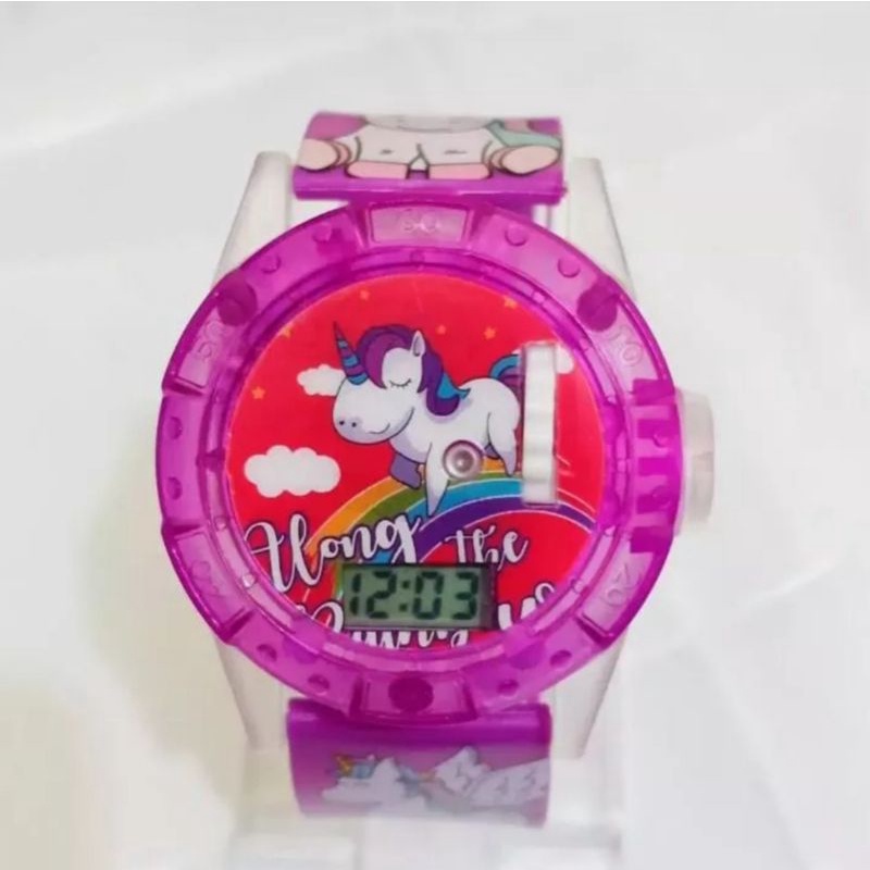 Unicron Jam Tangan Anak Perempuan Laser dan Melodi Jam Tangan Fashion Anak