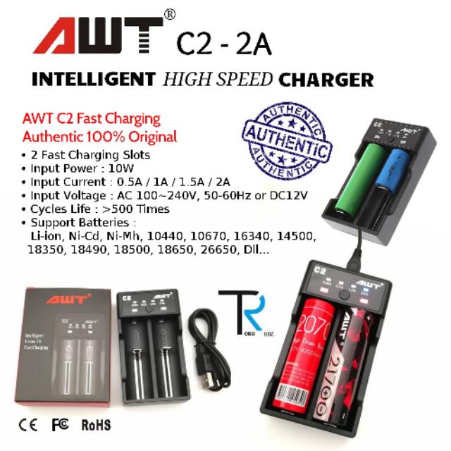 Awt C2 Fast Charger Baterai a Nimh Nicd Fast Charging 2a Original Authentic Awt Shopee Indonesia