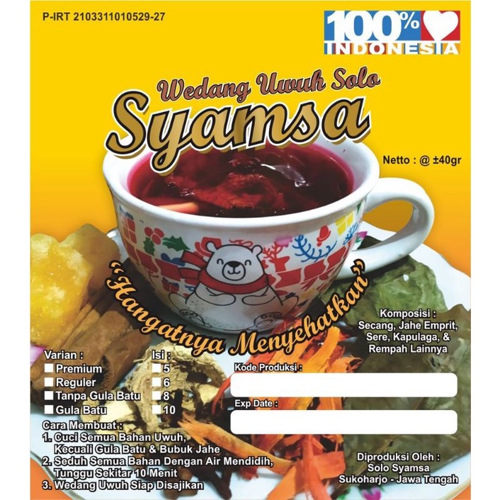 

Syamsa Wedang Uwuh Komplit Gula Batu Kristal [5/8/10pcs] [Reguler]