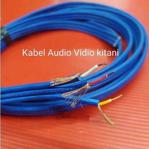 1 Meter Kabel RCA 3 jalur 3-3 Audio Video Merk KITANI 3R3 3RCA 3 Way Harga per meter Tembaga Murni Audio Speaker Home theater,