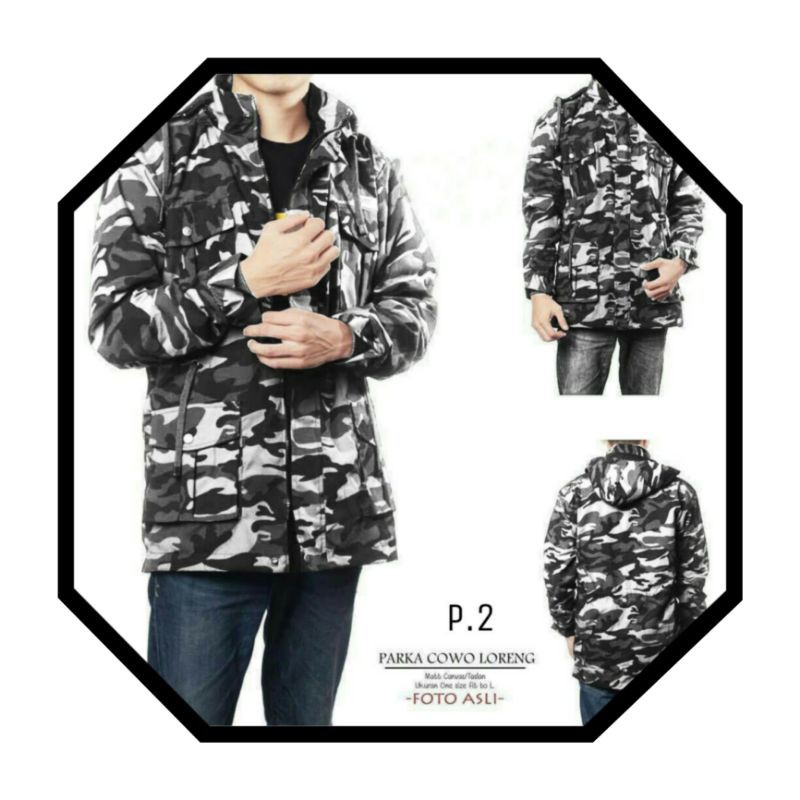 Parka loreng / parka tentara / jaket tentara / jaket loreng / parka kanvas / parka Korea army / army