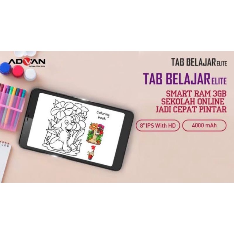 Tablet Advan Belajar Elite 8 inch 3/16 New Garansi Resmi Tab Advan Layar 8 inch