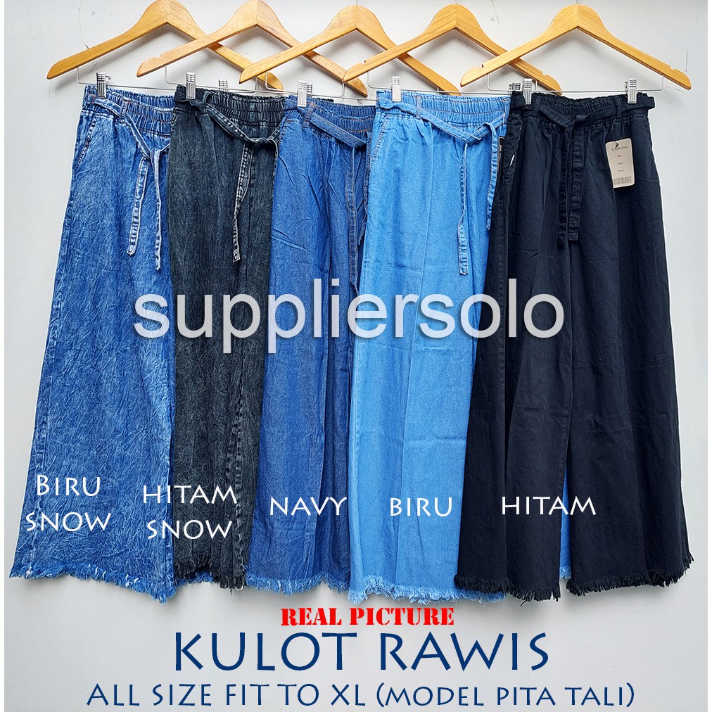 CELANA KULOT RAWIS JEANS XL &amp; JUMBO XXXL ( NAVY &amp; BIRU )