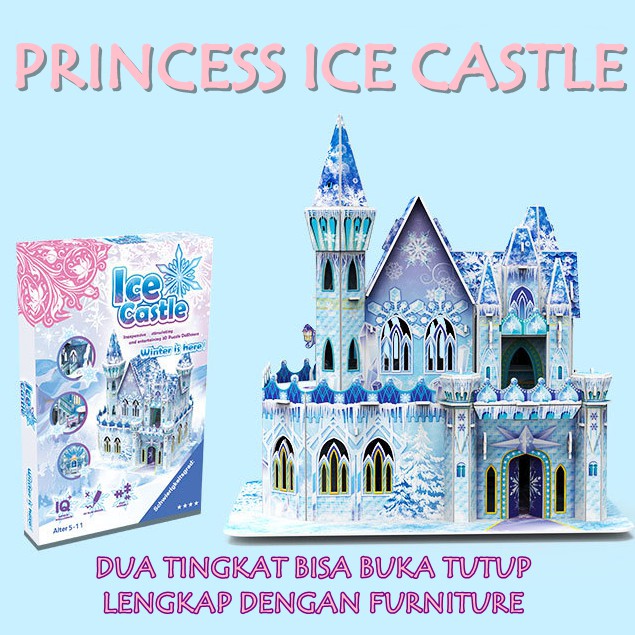 [ORGM] Mainan Edukasi Puzzle 3D Princess Ice Castle Merry Go Round