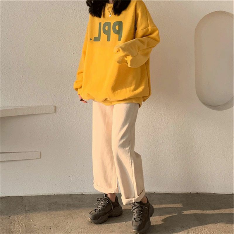 (S - 6XL) Sweater Korean Style Crewneck BIGSIZE OVERSIZE Harajuku PPL PEOPLE Sweatshirt Oblong Jumbo Unisex 6XL 5XL 4XL 3XL 2XL XL L M Jaketin aja