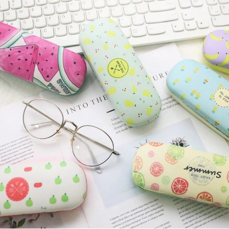 Kotak Kacamata Motif Buah Tempat Penyimpanan Kacamata Glasses Case Hardcase Handcase Tempat Kaca Mata Fashion