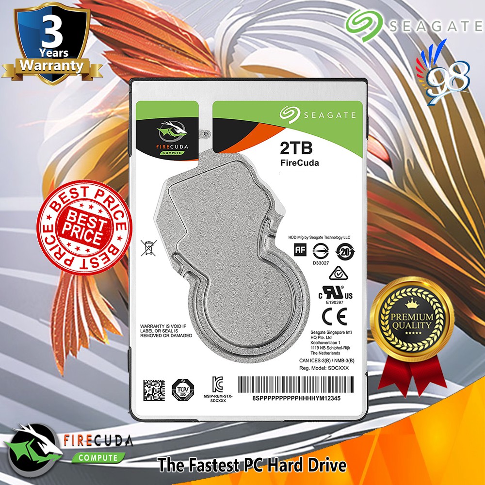 Seagate FireCuda SSHD Internal Laptop 2TB 2 TB - Harddisk SATA3 2.5"