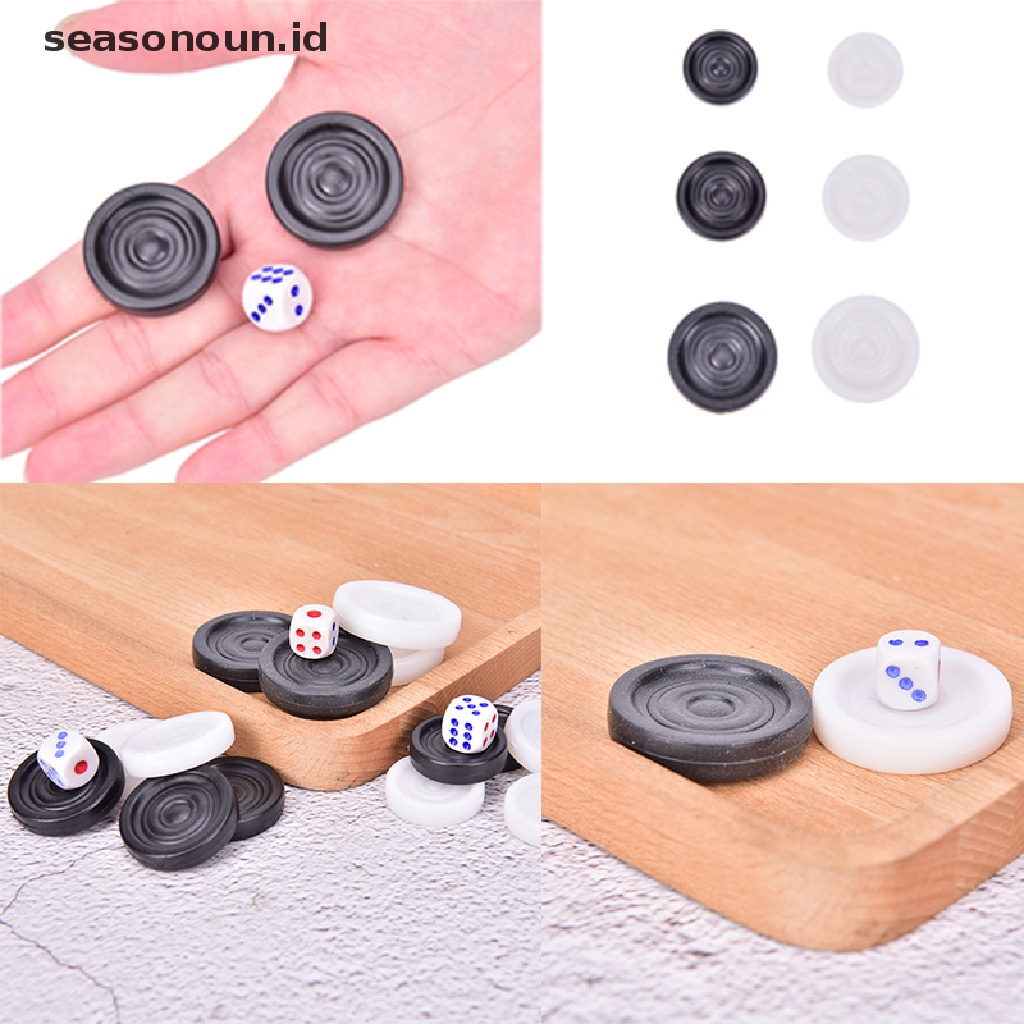 (seasonoun) 1 Set Papan Permainan Catur Backgammon / Drafts / Checkers Untuk Anak